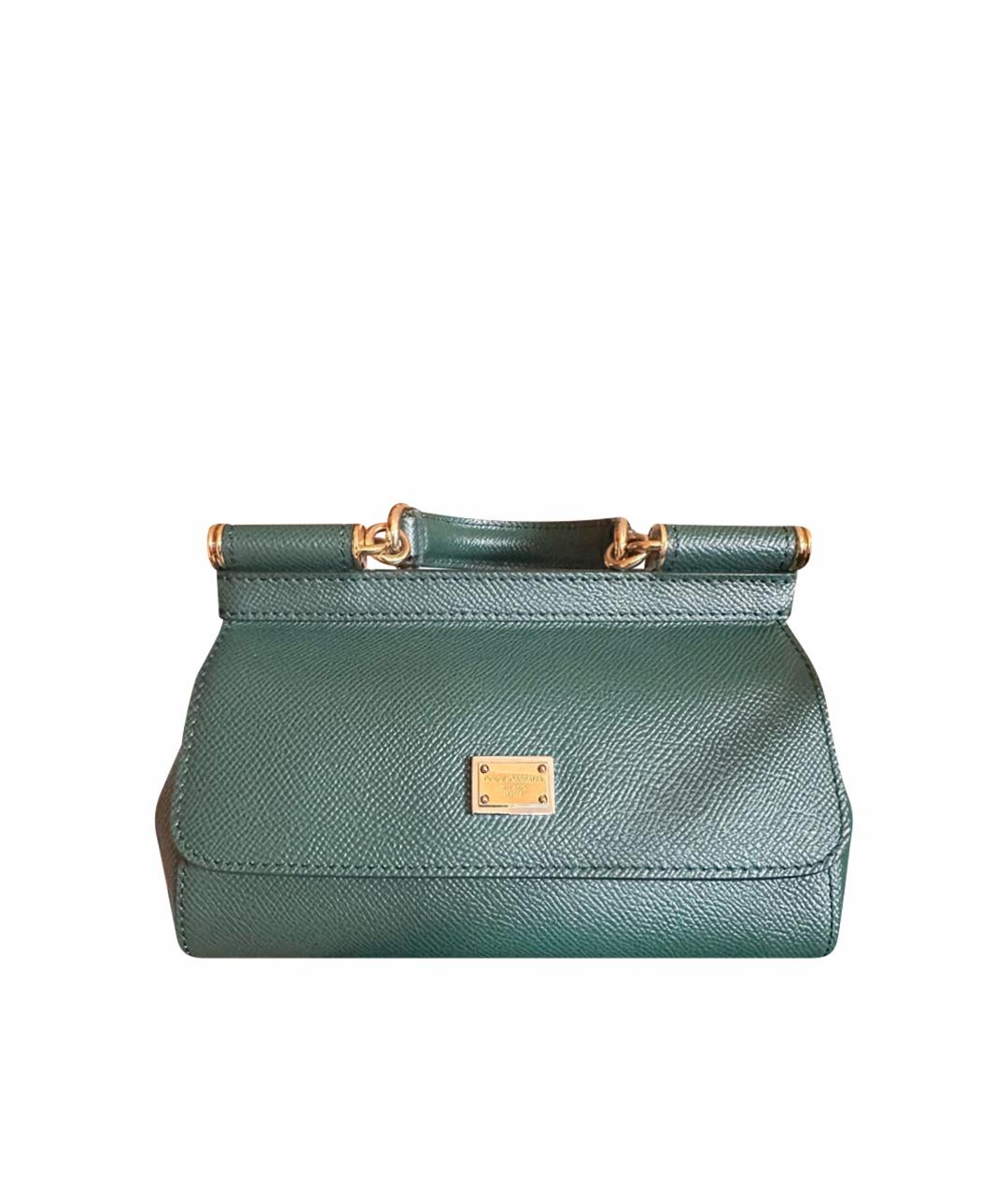 DOLCE&GABBANA Зеленая кожаная сумка через плечо, фото 1