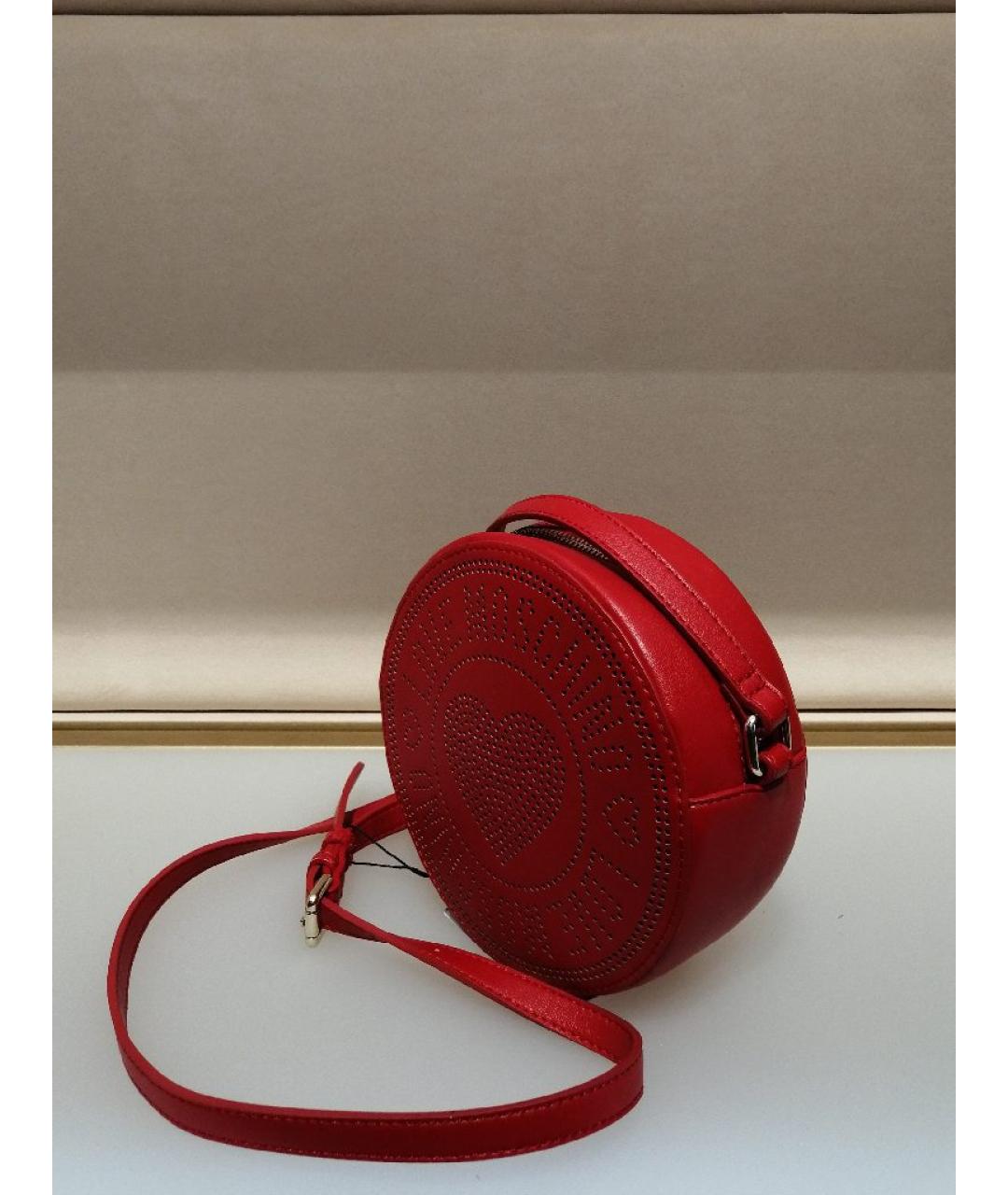 LOVE MOSCHINO Красная кожаная сумка через плечо, фото 2