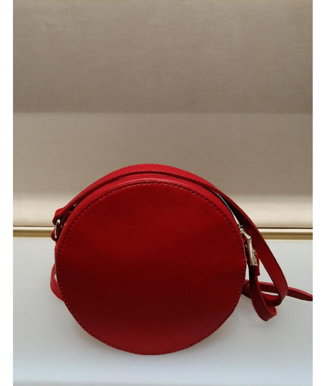 LOVE MOSCHINO Красная кожаная сумка через плечо, фото 3