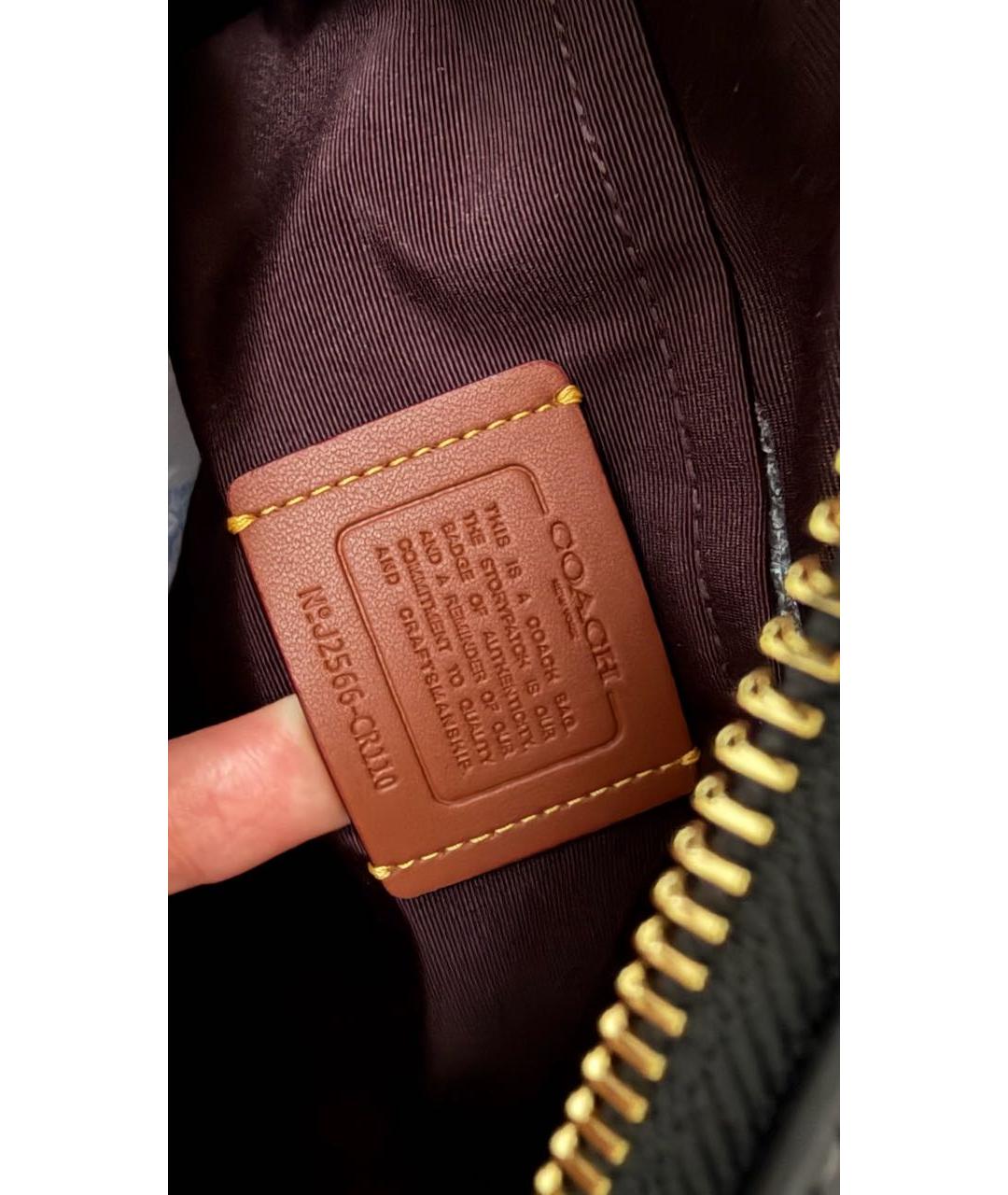 COACH Черная кожаная сумка через плечо, фото 7