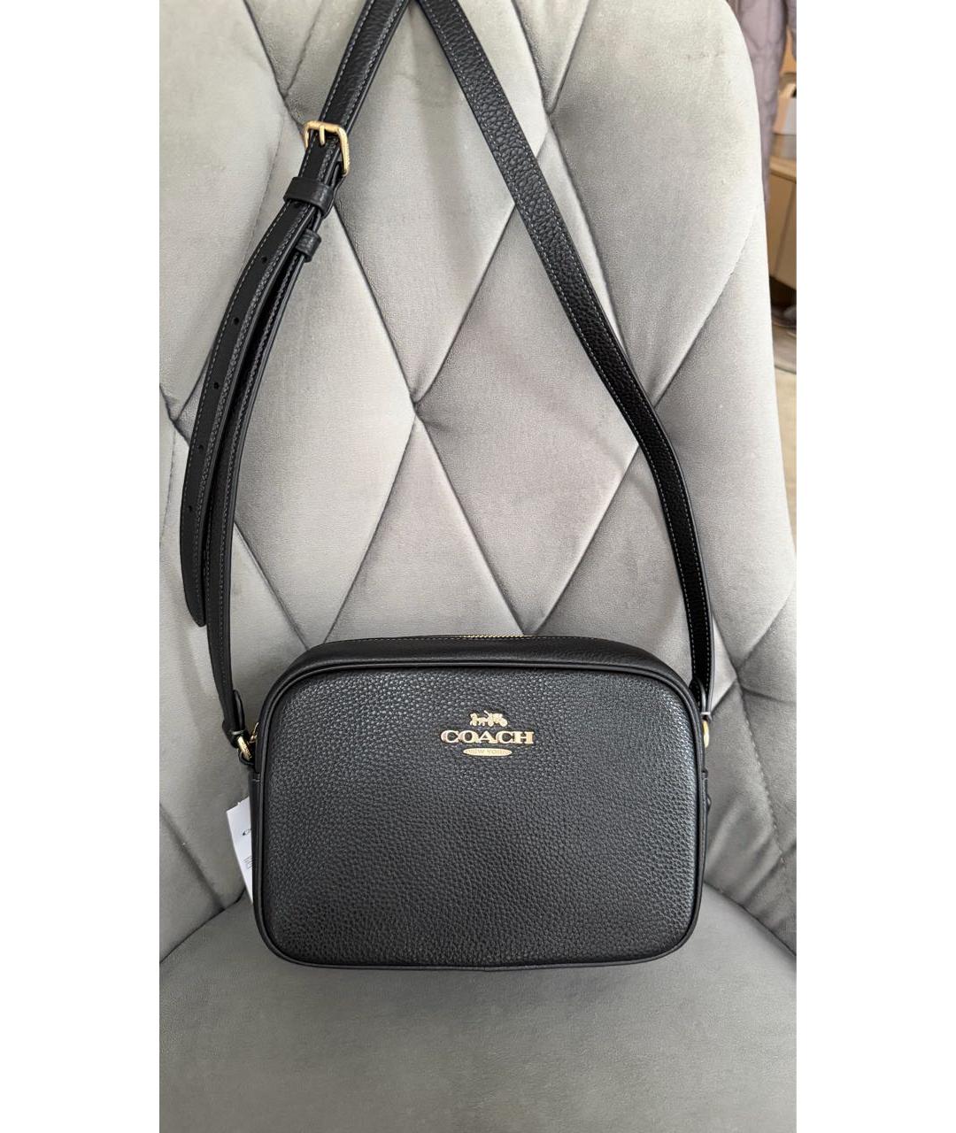 COACH Черная кожаная сумка через плечо, фото 5