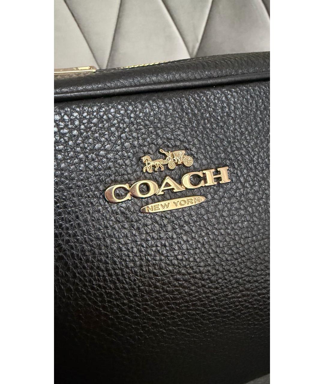 COACH Черная кожаная сумка через плечо, фото 8