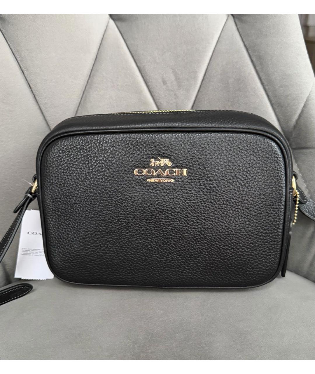 COACH Черная кожаная сумка через плечо, фото 2