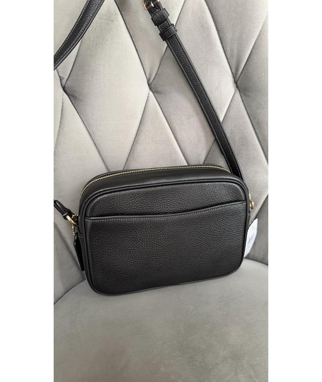 COACH Черная кожаная сумка через плечо, фото 4