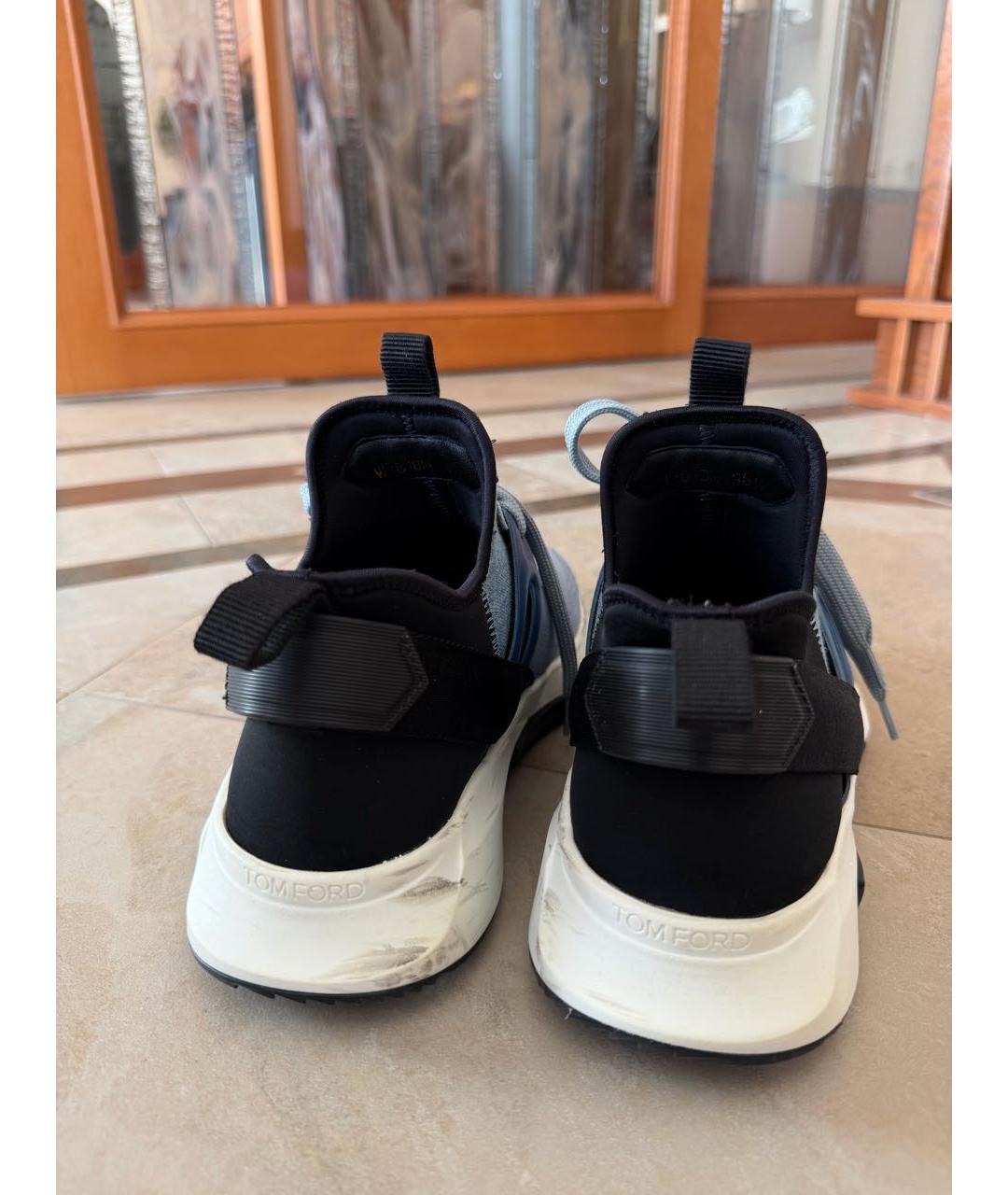 TOM FORD Голубые текстильные кроссовки, фото 5