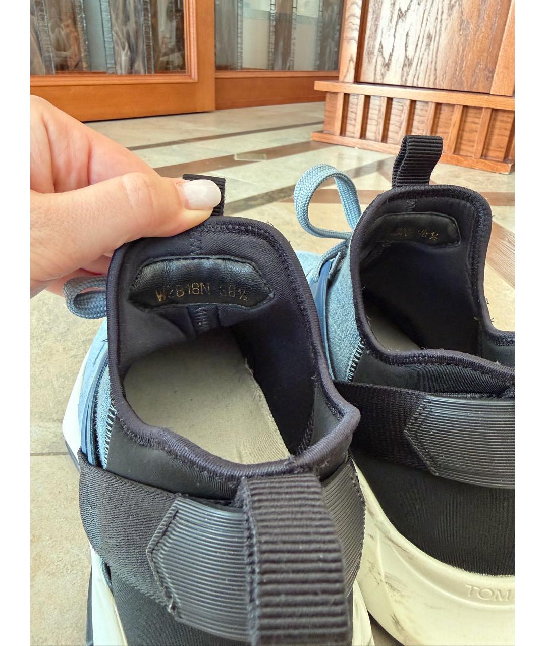 TOM FORD Голубые текстильные кроссовки, фото 8