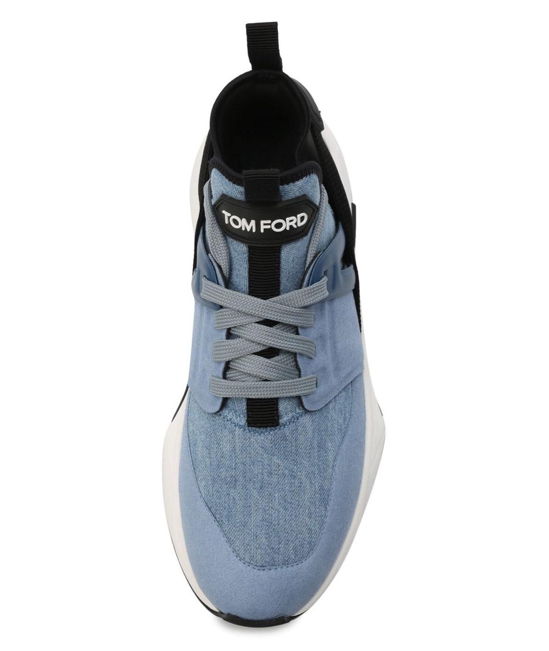 TOM FORD Голубые текстильные кроссовки, фото 2