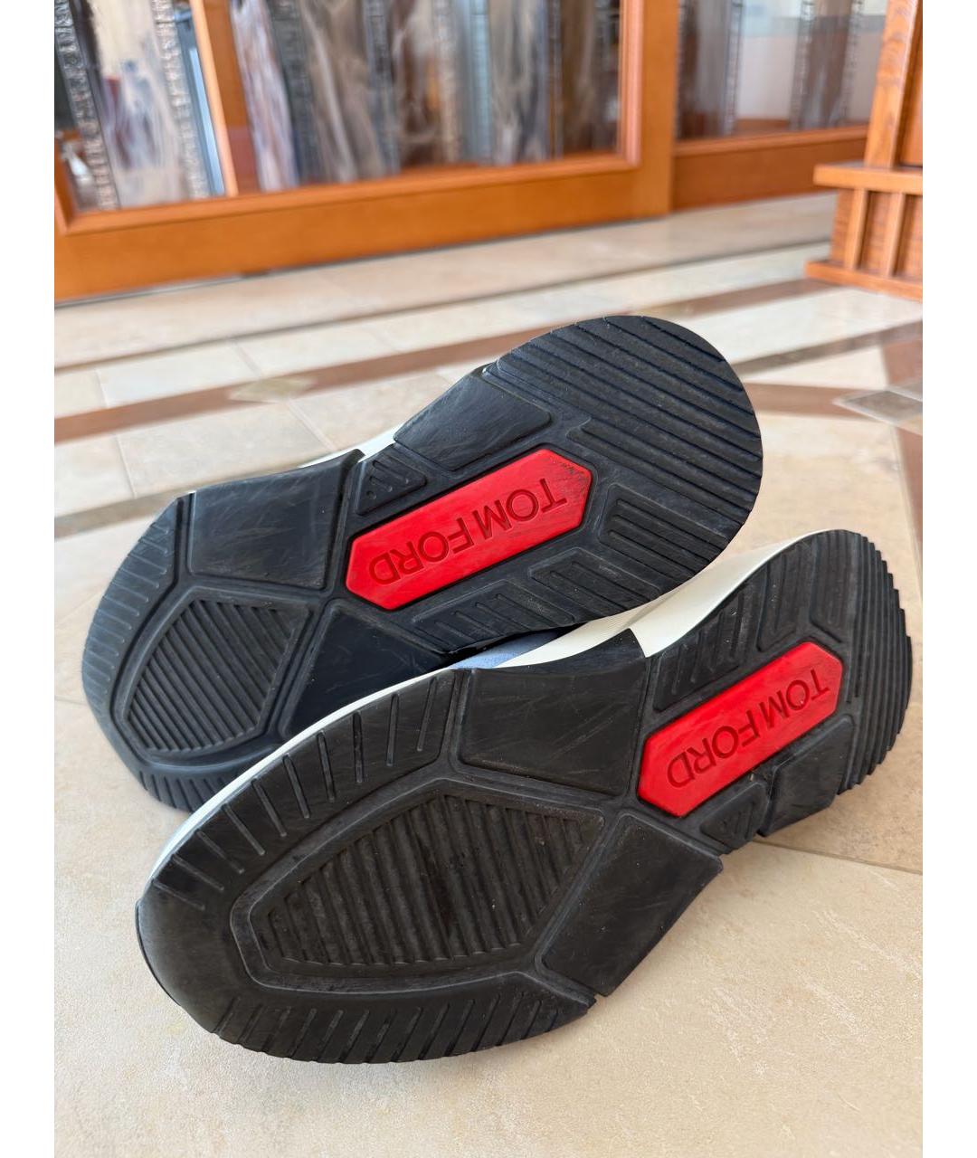 TOM FORD Голубые текстильные кроссовки, фото 6