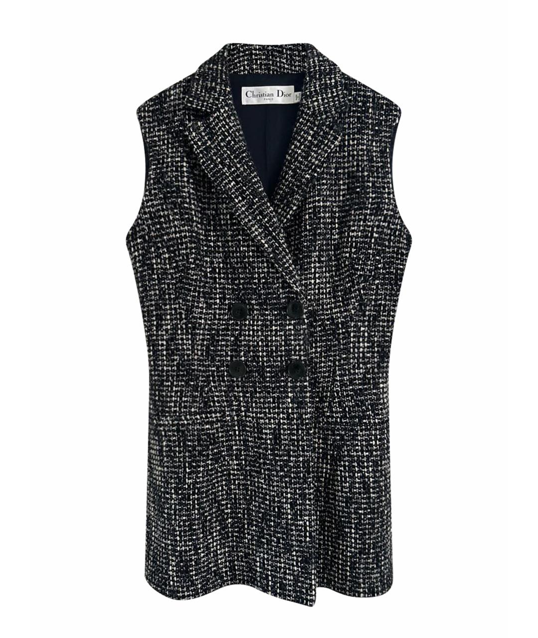 CHRISTIAN DIOR Антрацитовый шерстяной жилет, фото 1