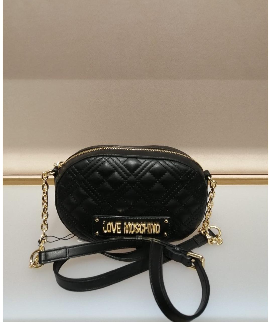 LOVE MOSCHINO Черная сумка через плечо, фото 4