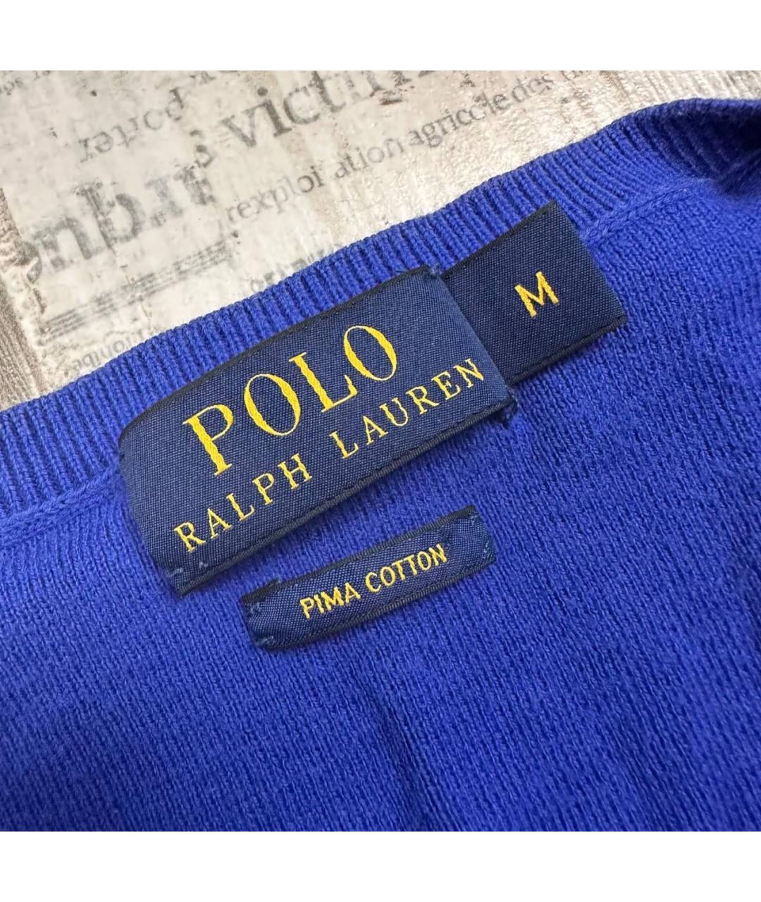 POLO RALPH LAUREN Синий хлопковый джемпер / свитер, фото 3