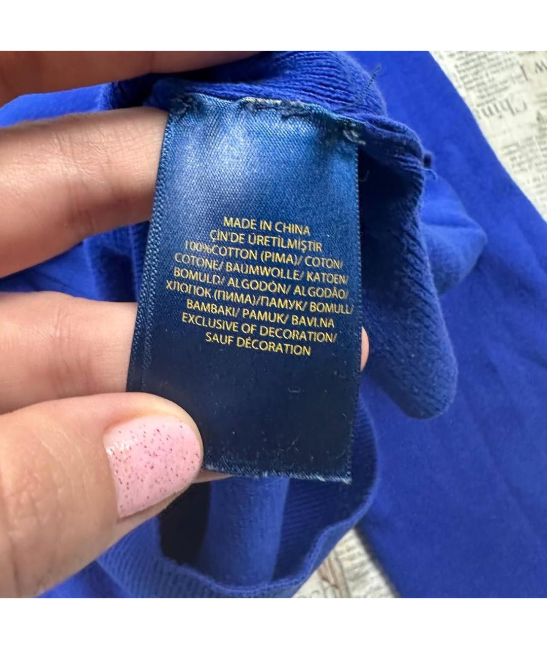 POLO RALPH LAUREN Синий хлопковый джемпер / свитер, фото 4