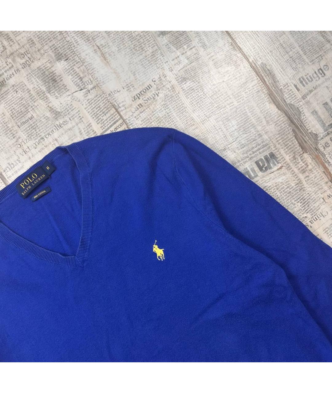 POLO RALPH LAUREN Синий хлопковый джемпер / свитер, фото 2