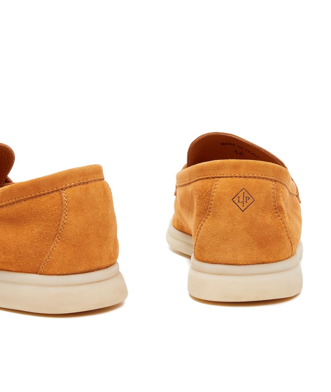 LORO PIANA Горчичные замшевые лоферы, фото 3