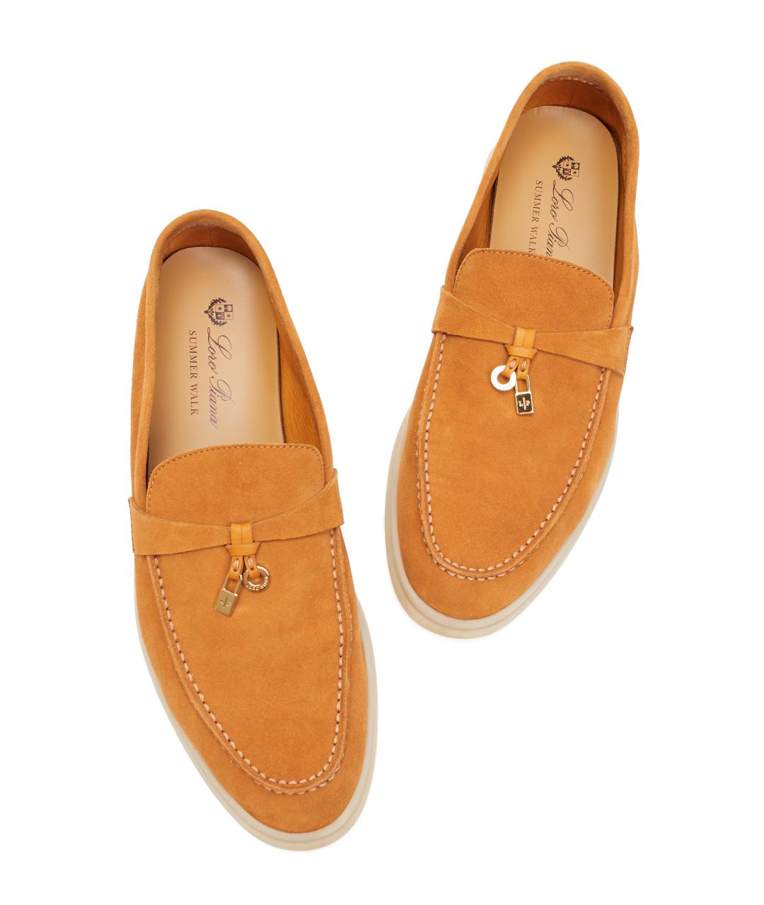 LORO PIANA Горчичные замшевые лоферы, фото 4