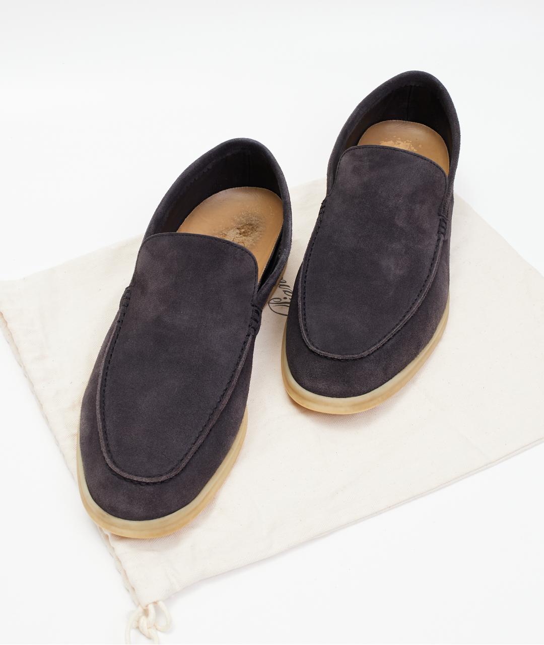 LORO PIANA Синие замшевые лоферы, фото 6