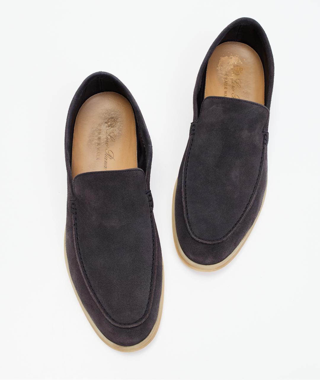 LORO PIANA Синие замшевые лоферы, фото 4