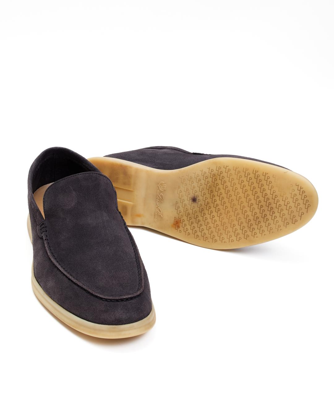 LORO PIANA Синие замшевые лоферы, фото 5