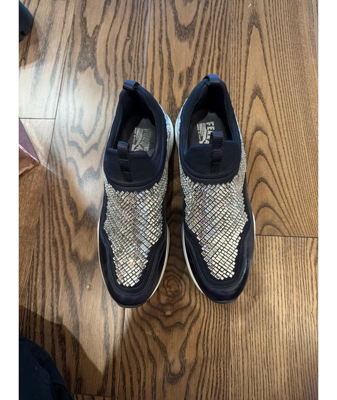 FERRAGAMO Черные неопреновые кроссовки, фото 2