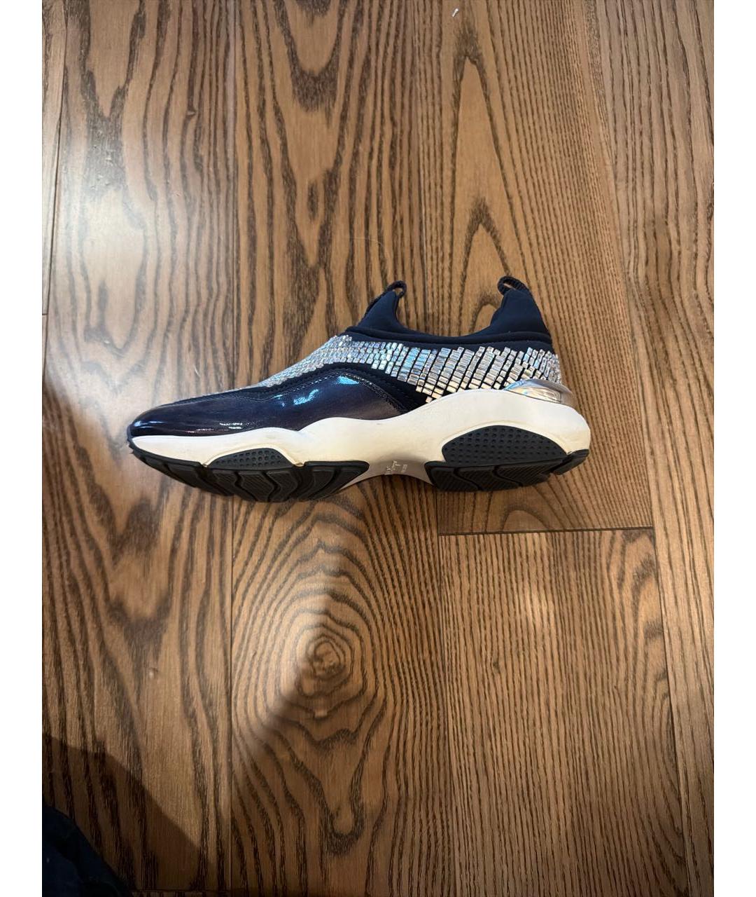 FERRAGAMO Черные неопреновые кроссовки, фото 4