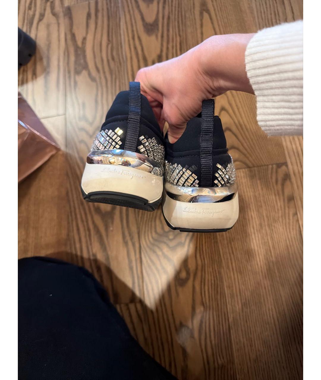 FERRAGAMO Черные неопреновые кроссовки, фото 3