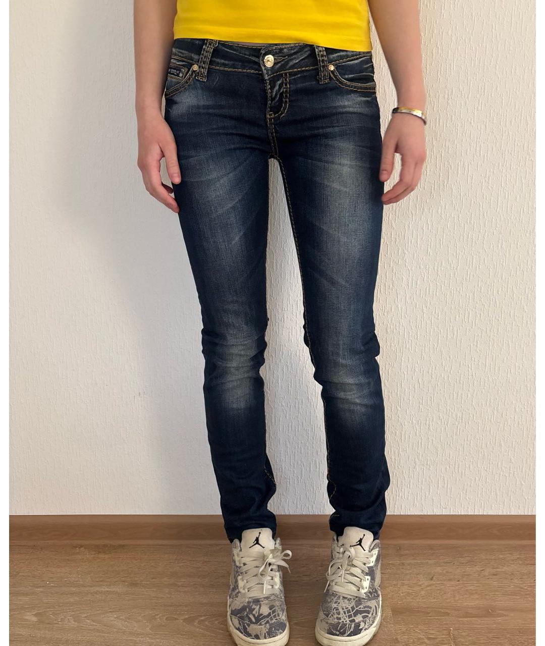 JOHN RICHMOND Синие хлопковые джинсы слим, фото 2