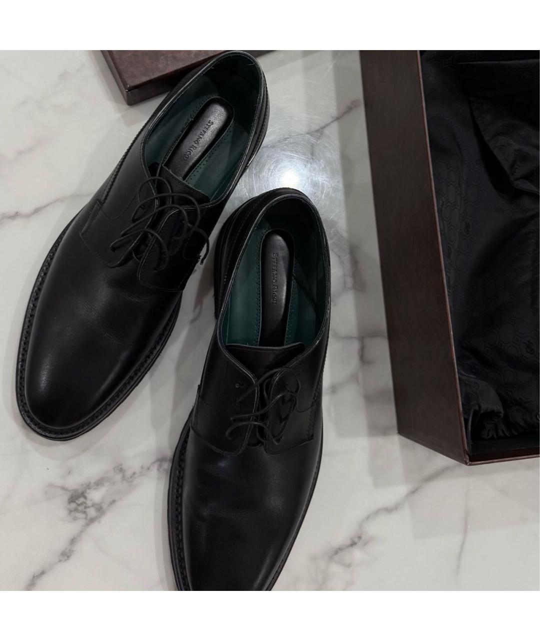 STEFANO RICCI Черные кожаные туфли, фото 3