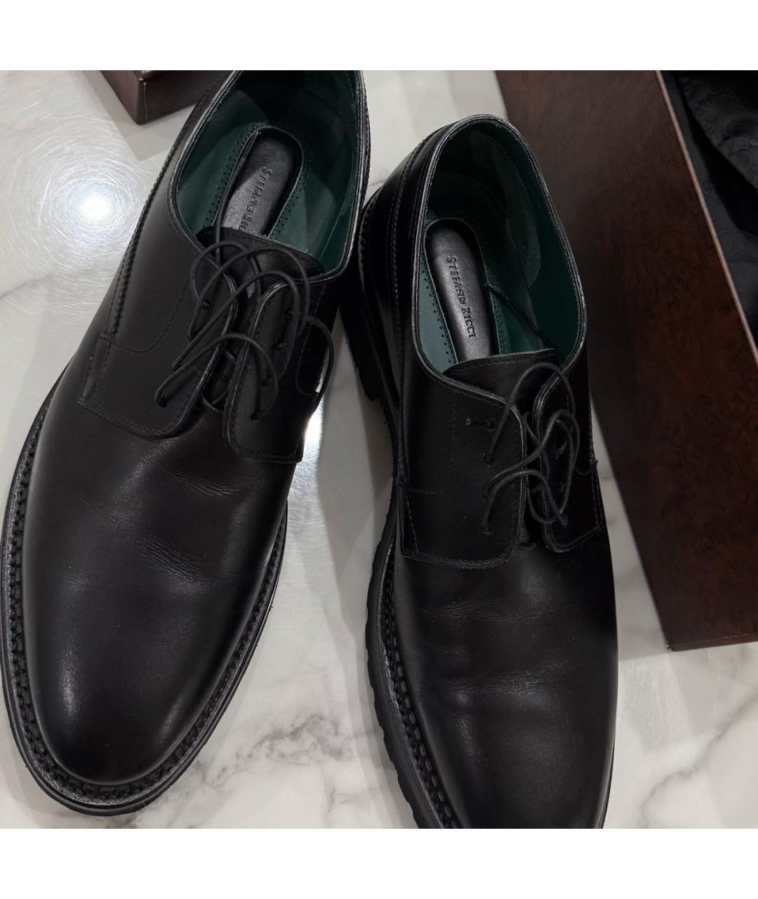 STEFANO RICCI Черные кожаные туфли, фото 4