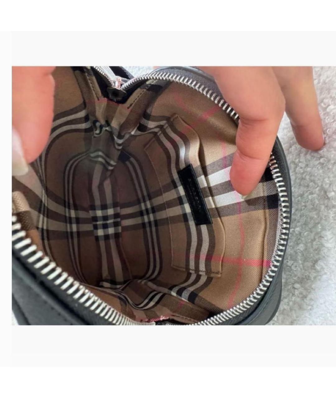 BURBERRY Черная кожаная сумка на плечо, фото 3