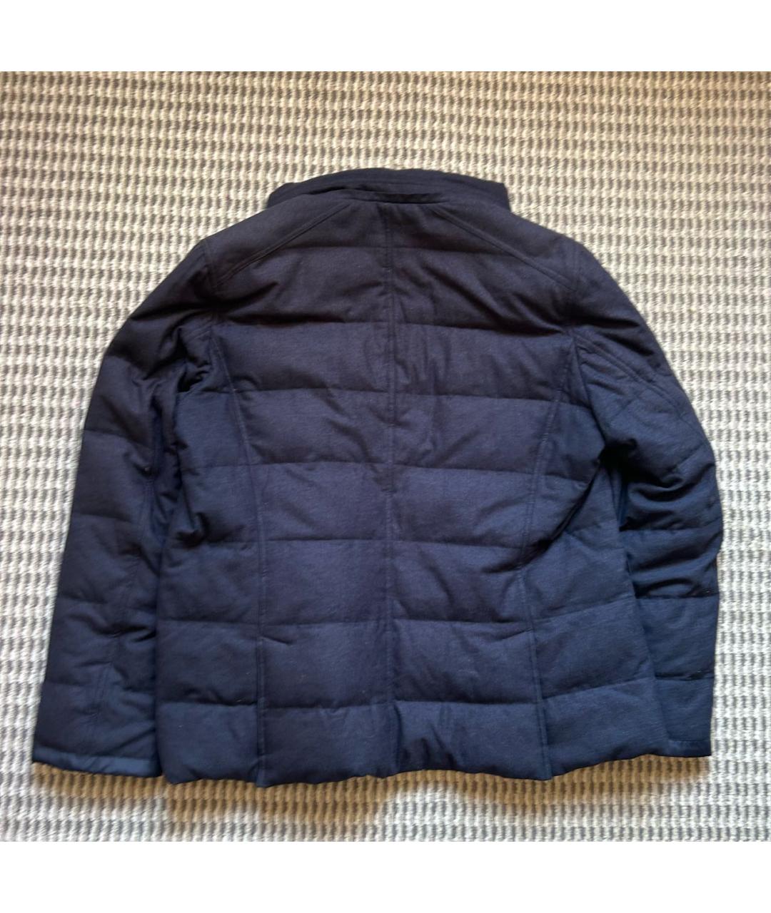 BRUNELLO CUCINELLI Темно-синий шерстяной пуховик, фото 2