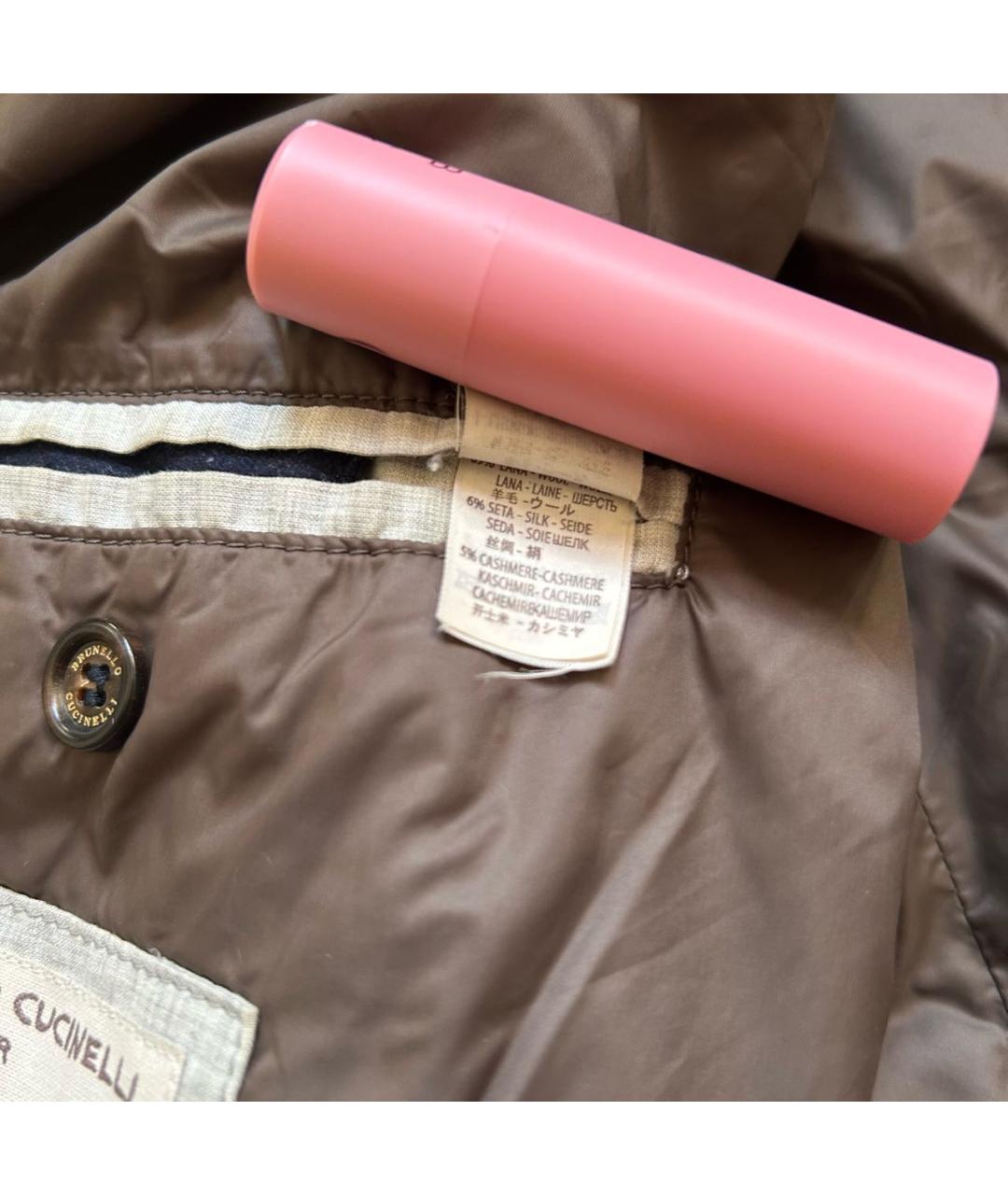 BRUNELLO CUCINELLI Темно-синий шерстяной пуховик, фото 6