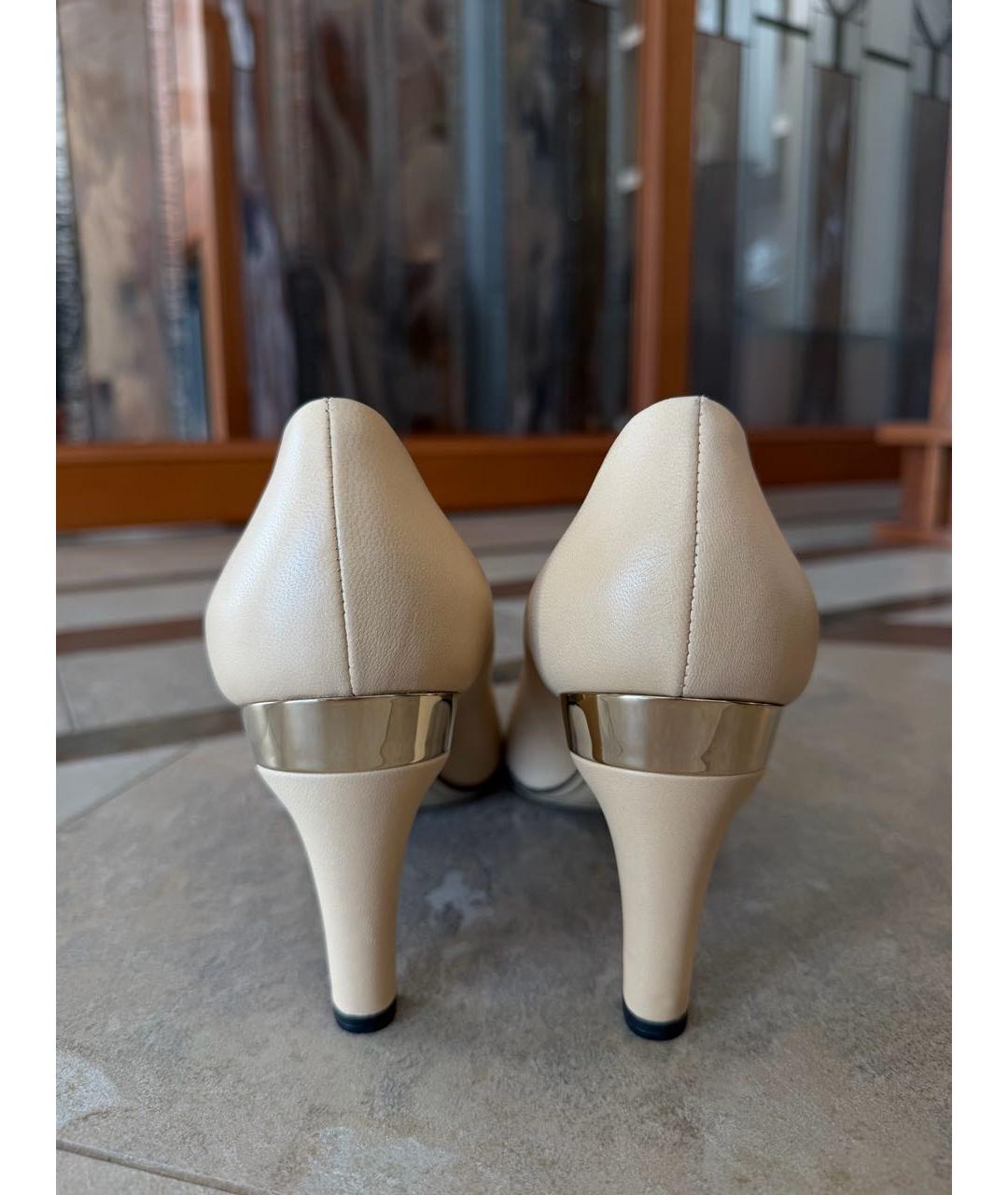 CHANEL Бежевые кожаные туфли, фото 6