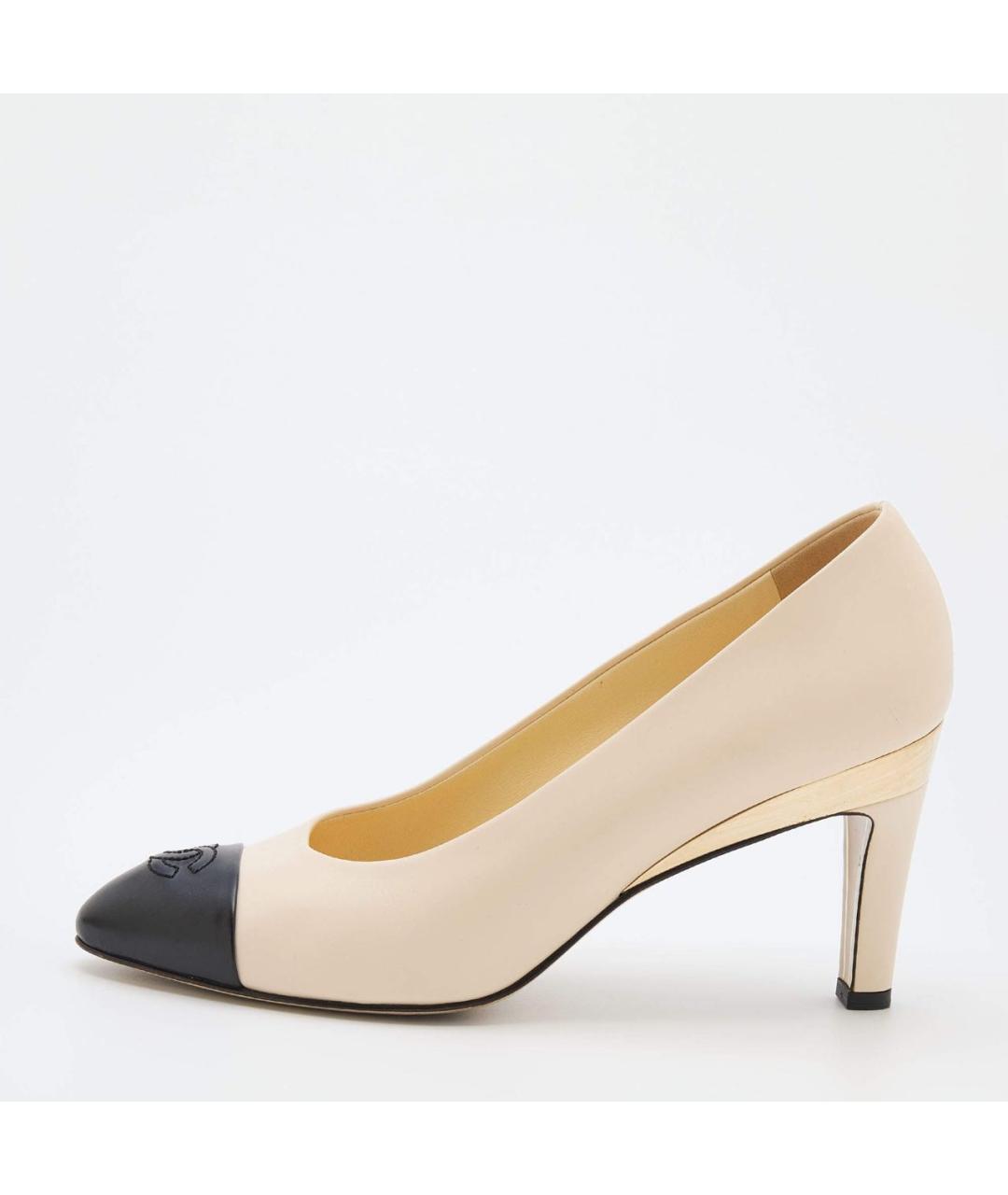 CHANEL Бежевые кожаные туфли, фото 9