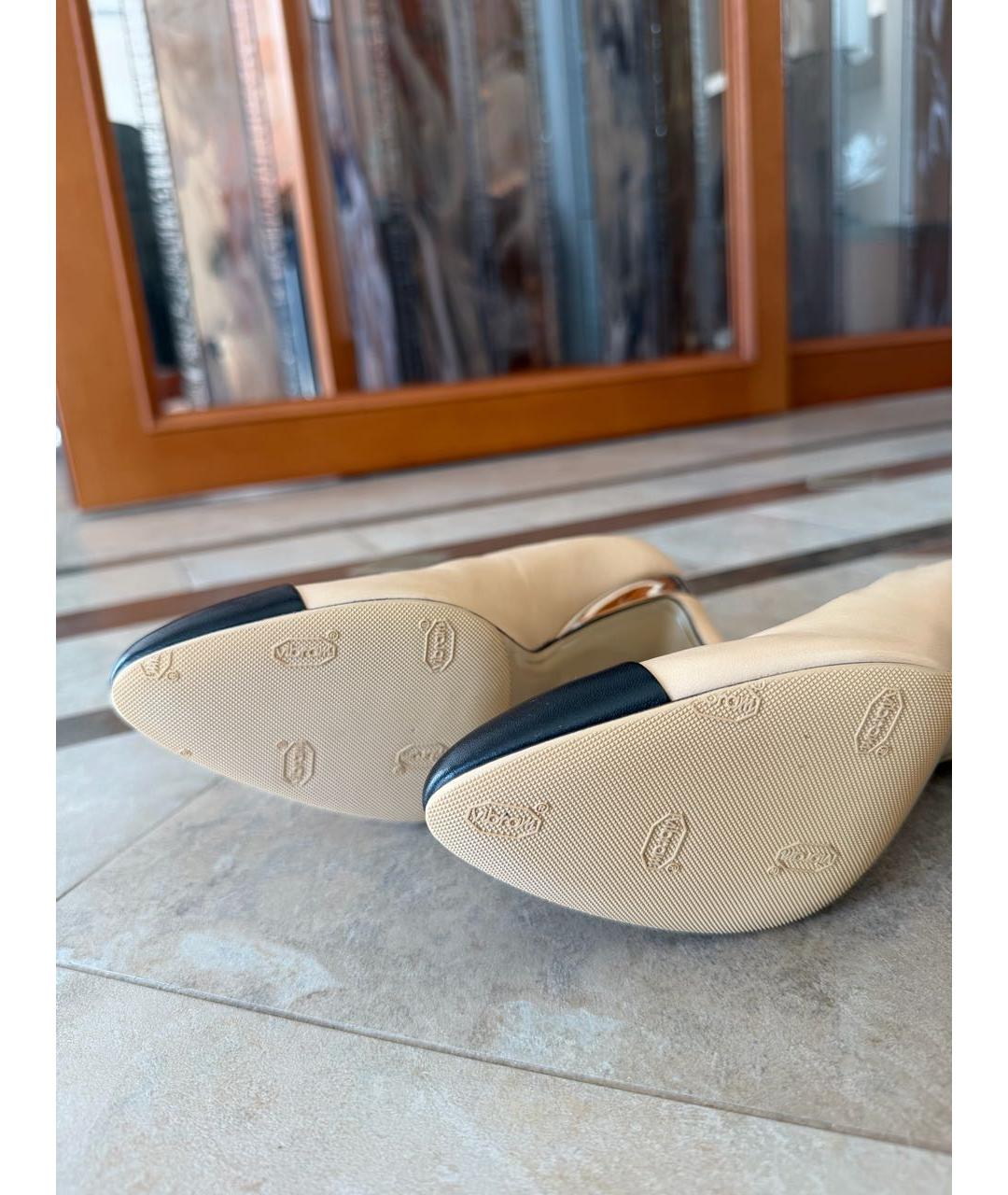 CHANEL Бежевые кожаные туфли, фото 7