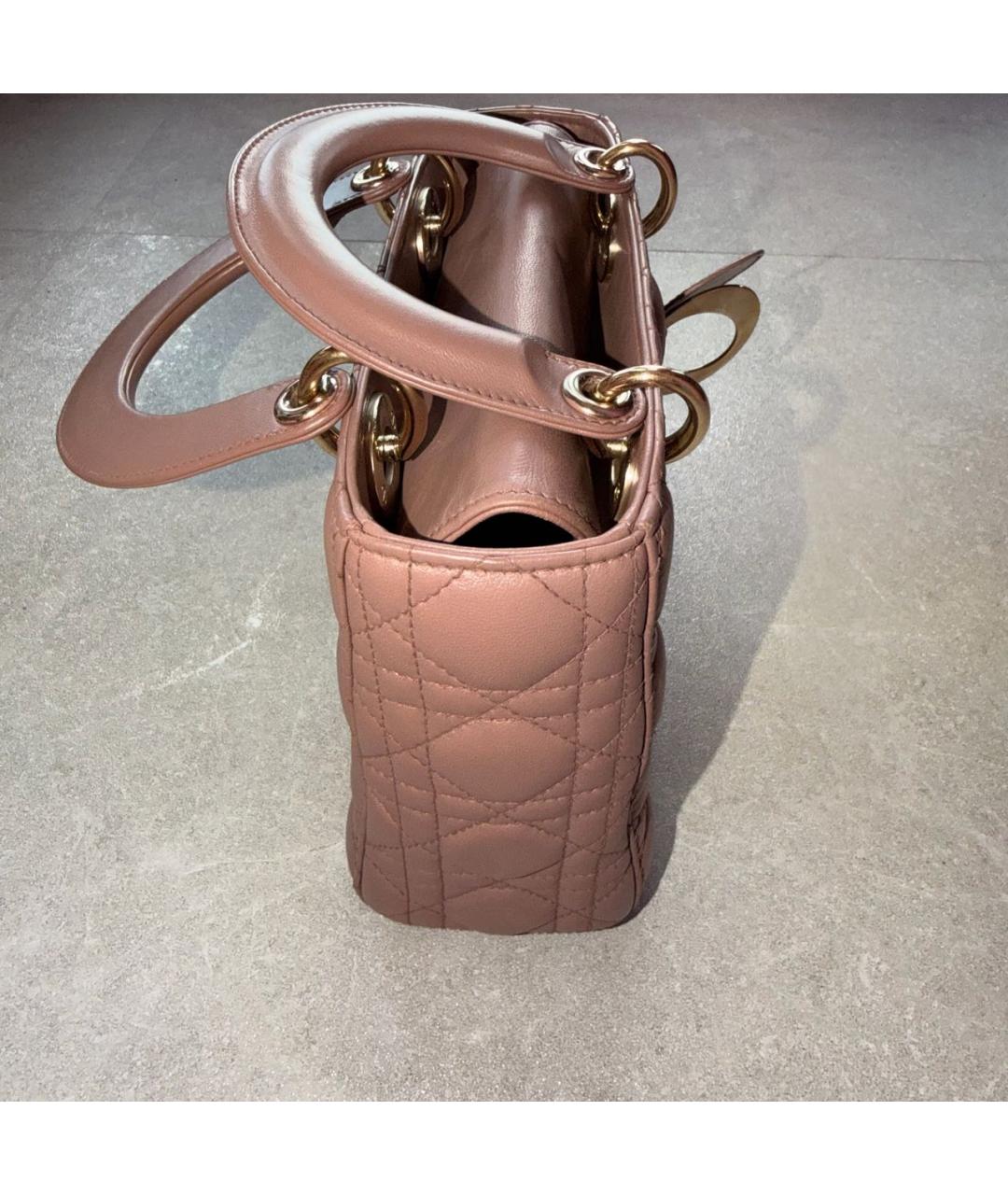 CHRISTIAN DIOR Розовая кожаная сумка с короткими ручками, фото 2