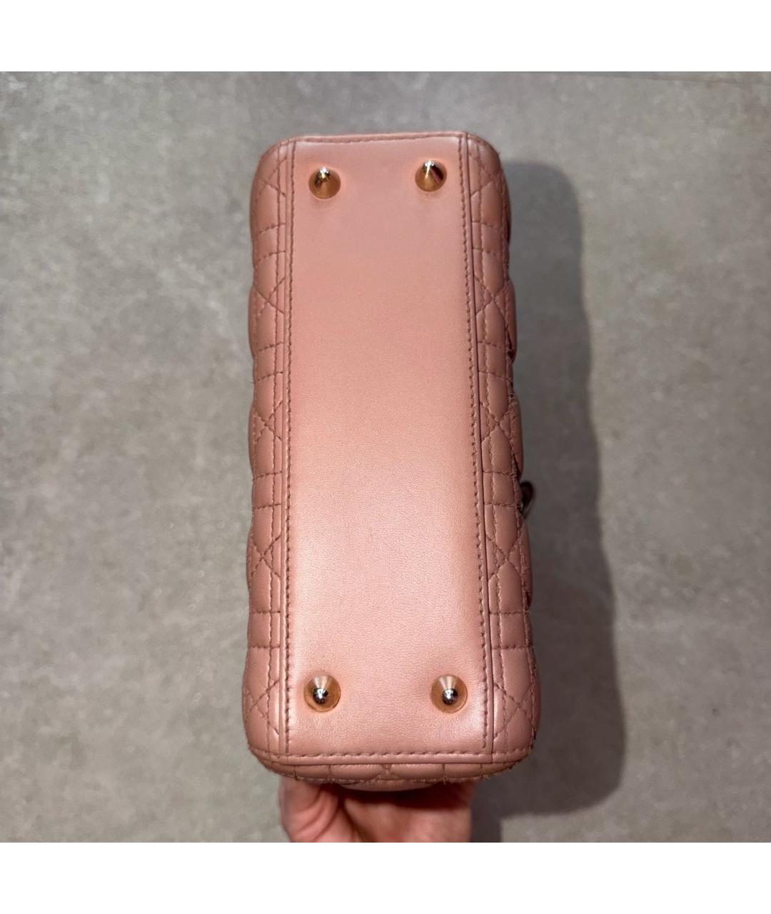 CHRISTIAN DIOR Розовая кожаная сумка с короткими ручками, фото 8