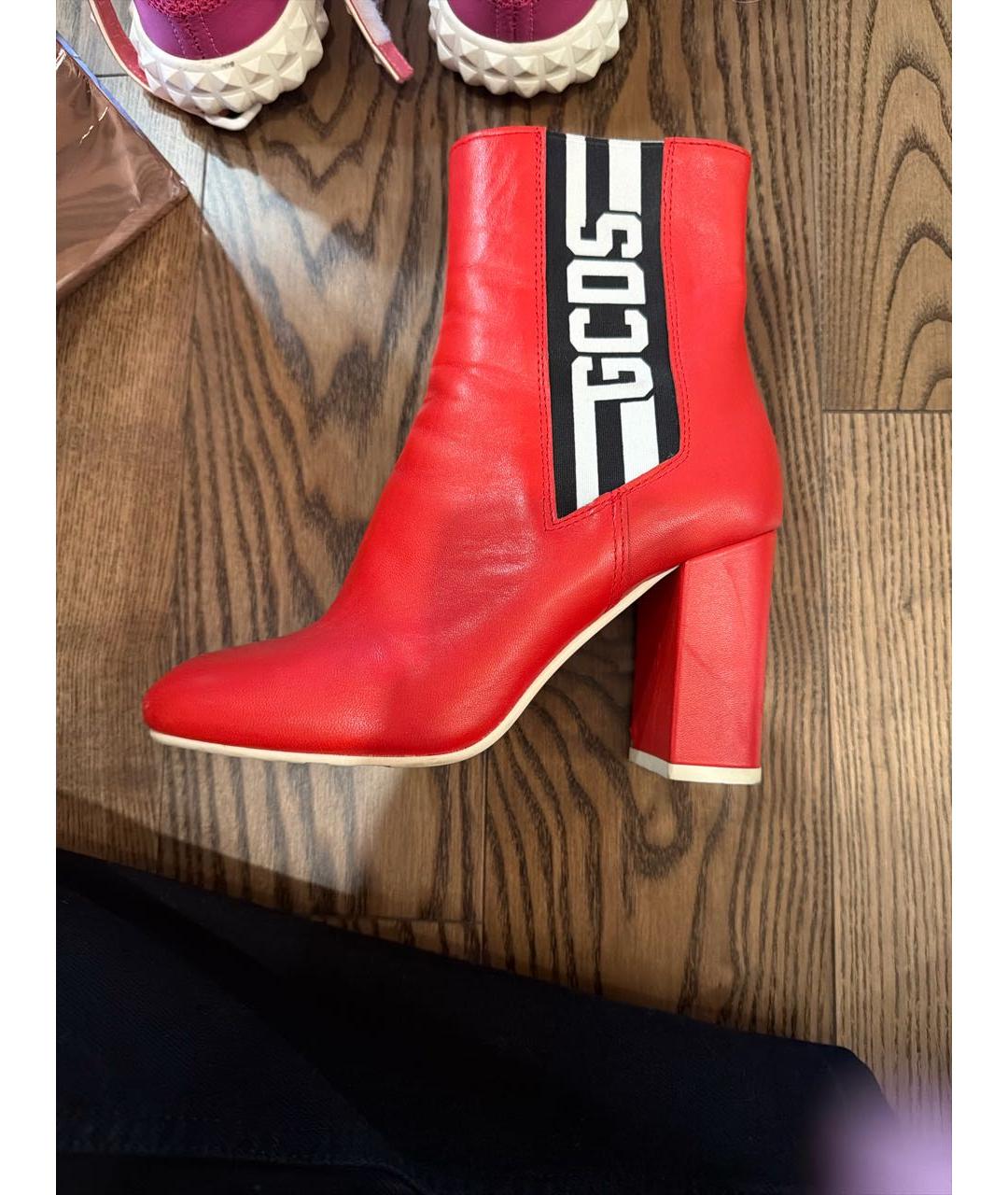 GCDS Красные кожаные ботинки, фото 5