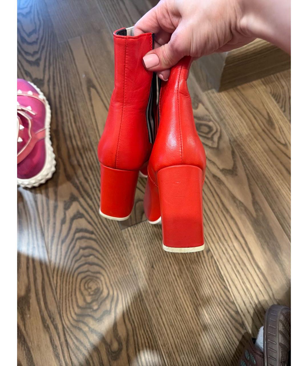 GCDS Красные кожаные ботинки, фото 4