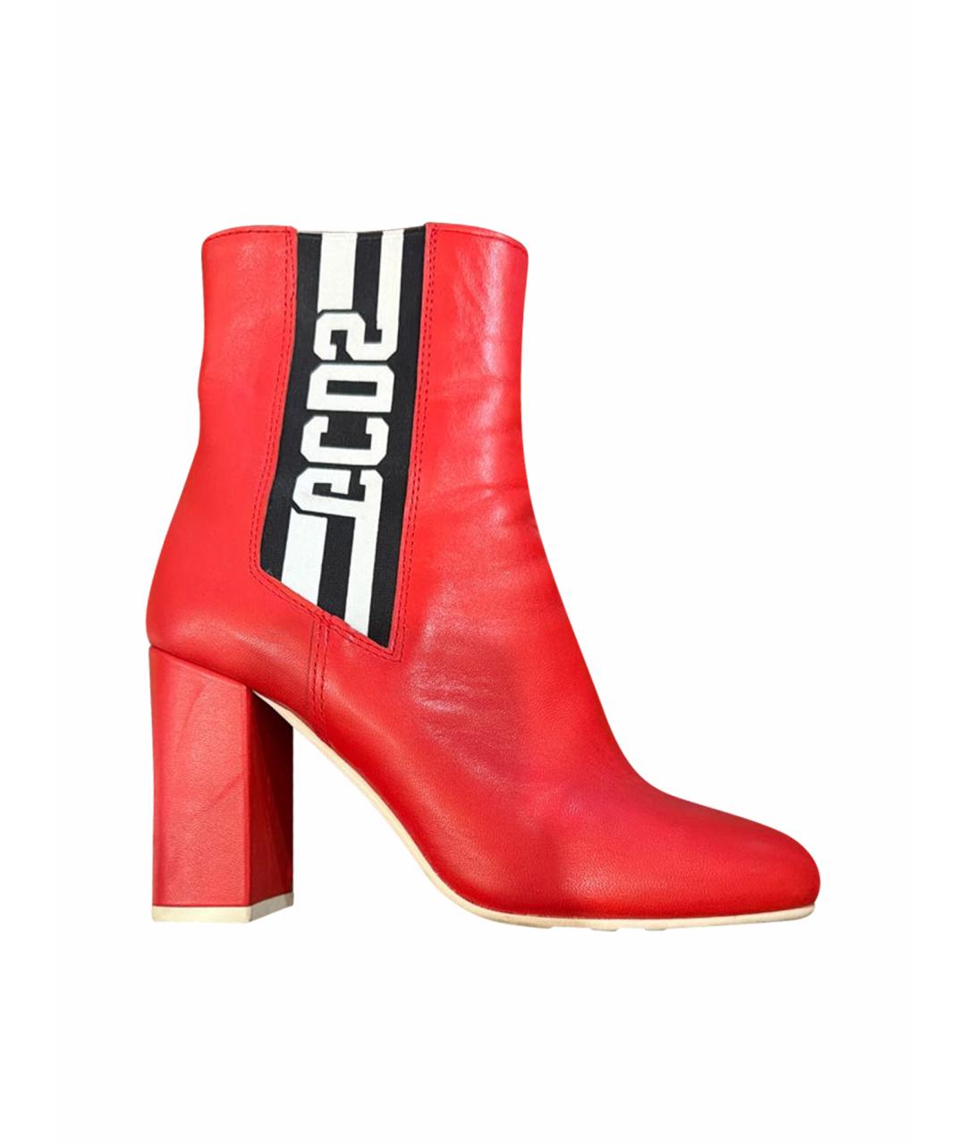GCDS Красные кожаные ботинки, фото 1