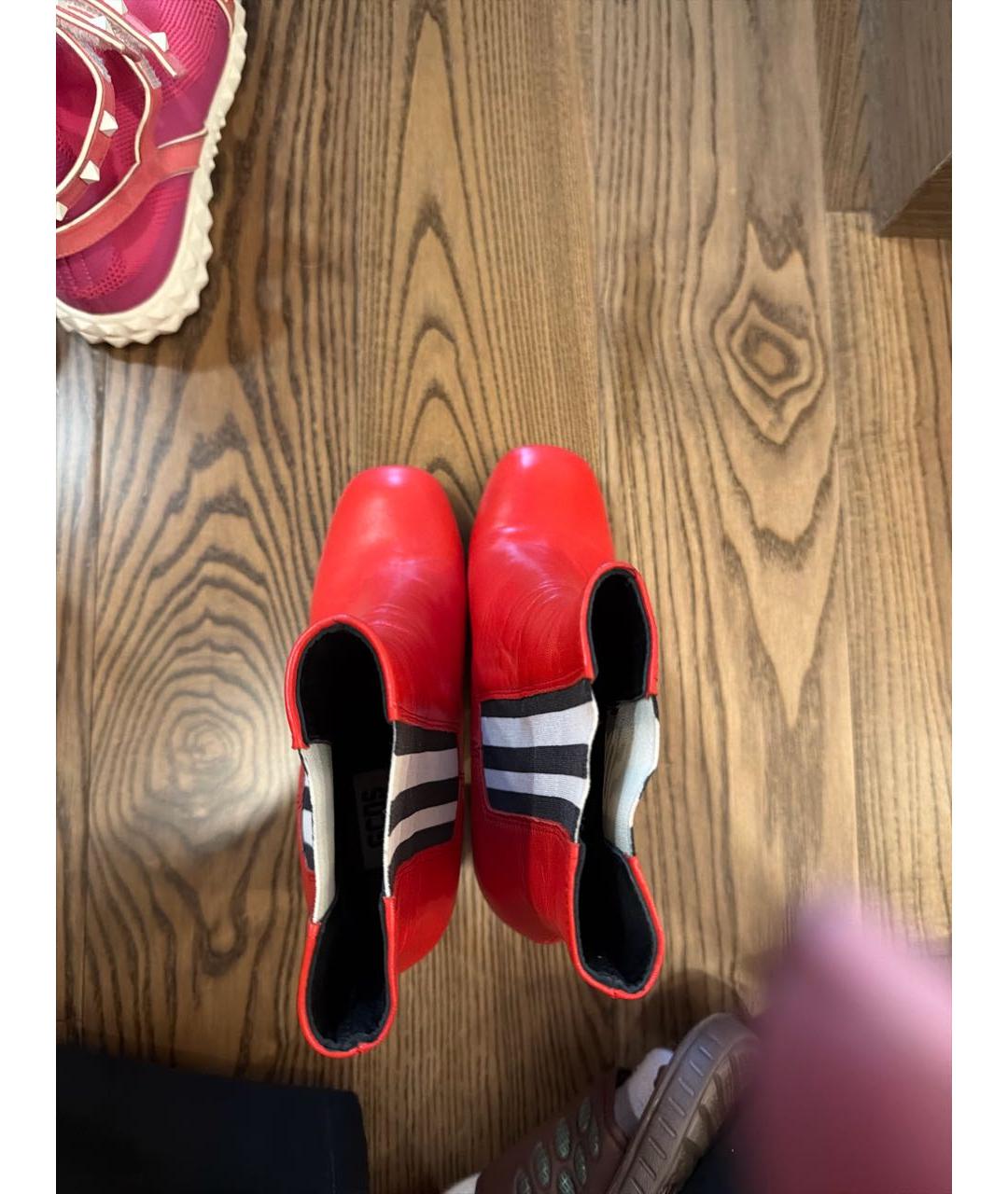 GCDS Красные кожаные ботинки, фото 3