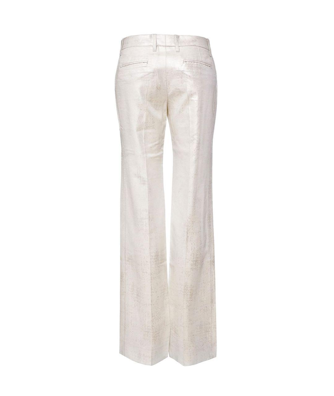 DOLCE&GABBANA Белые хлопковые прямые брюки, фото 2