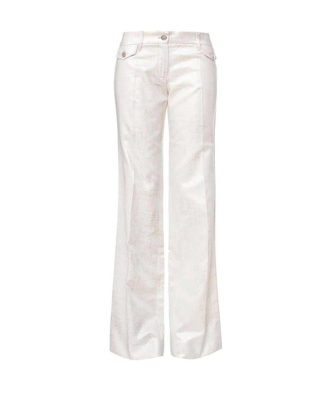 DOLCE&GABBANA Белые хлопковые прямые брюки, фото 9