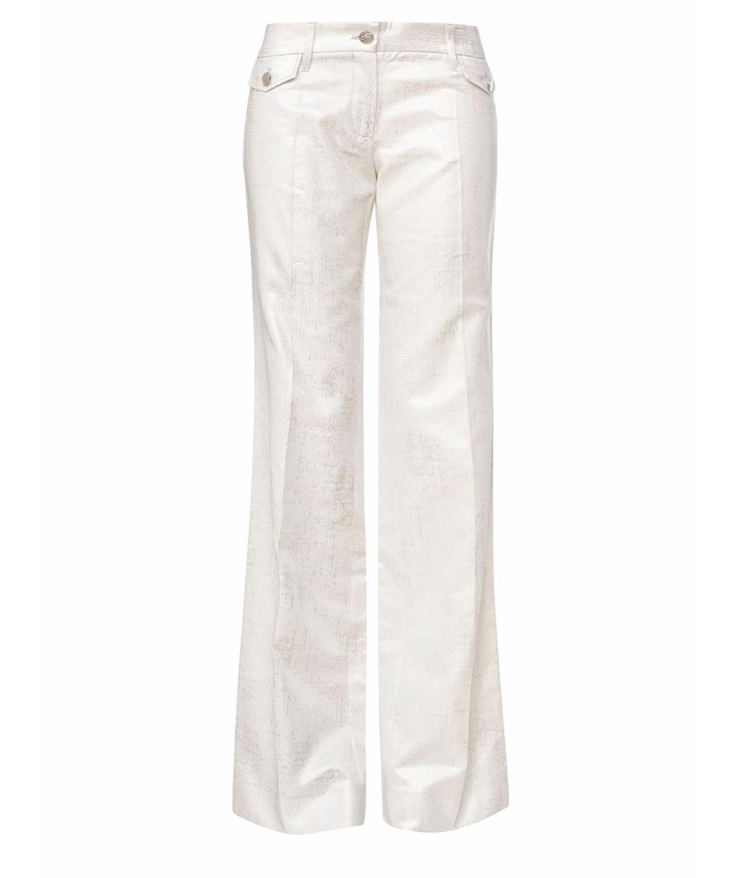 DOLCE&GABBANA Белые хлопковые прямые брюки, фото 1