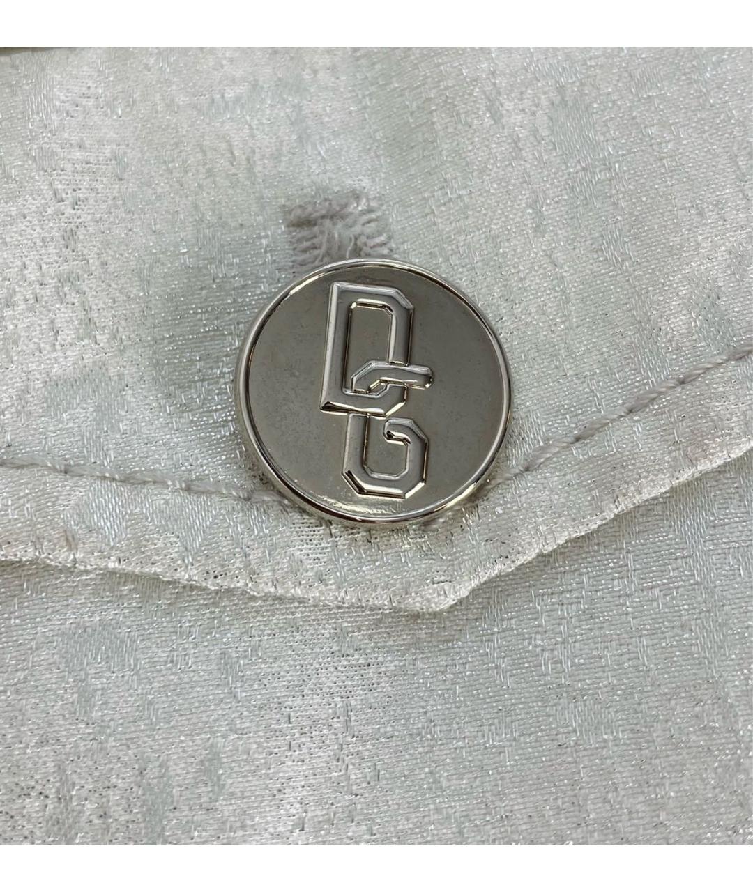 DOLCE&GABBANA Белые хлопковые прямые брюки, фото 4