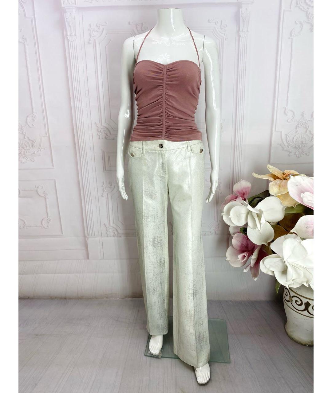 DOLCE&GABBANA Белые хлопковые прямые брюки, фото 5