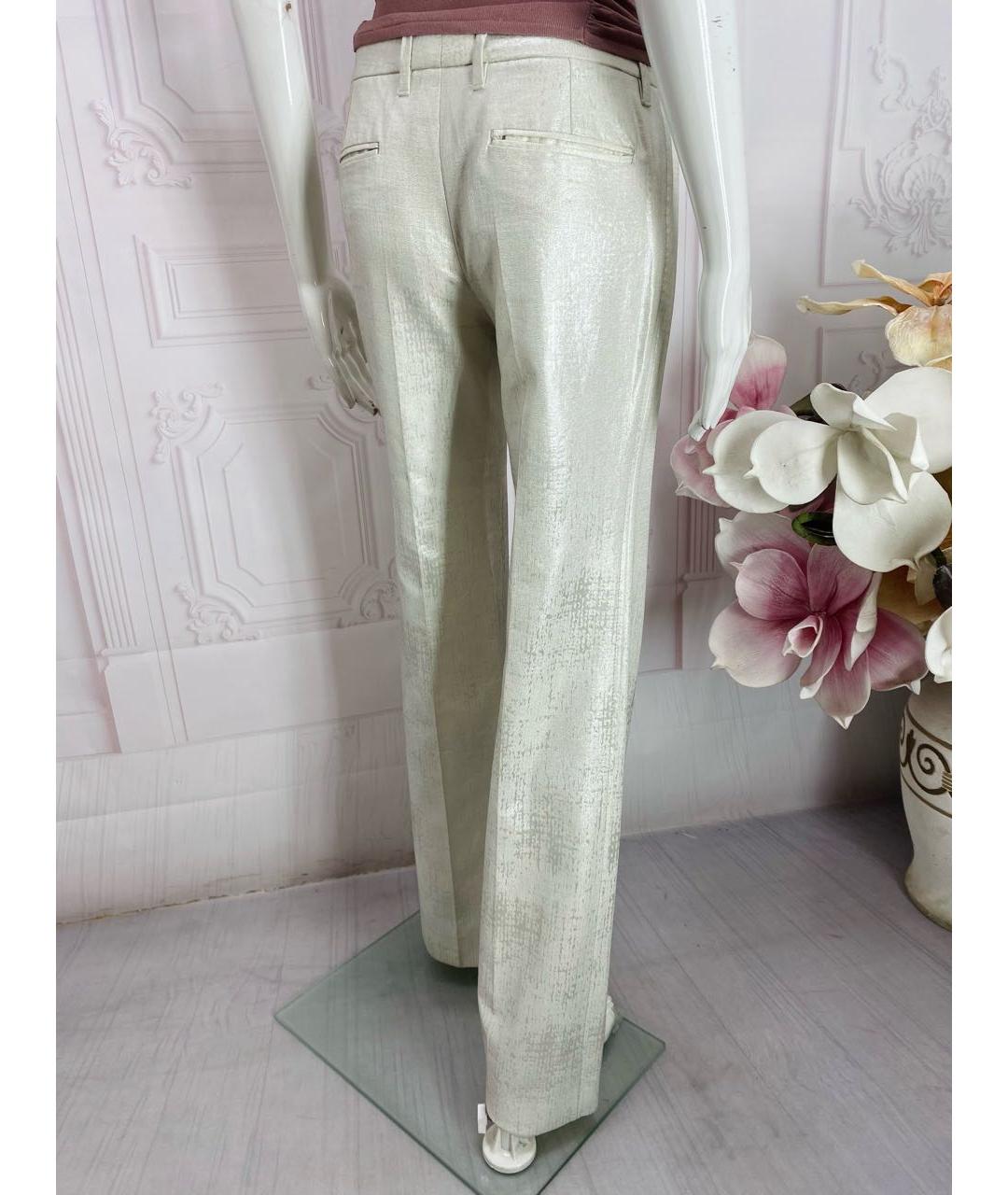 DOLCE&GABBANA Белые хлопковые прямые брюки, фото 8