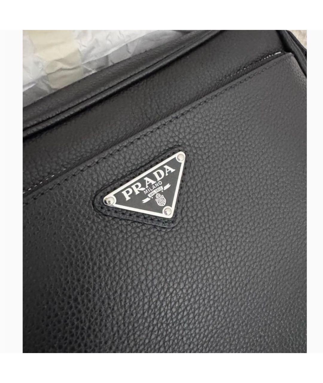 PRADA Черная кожаная сумка на плечо, фото 3
