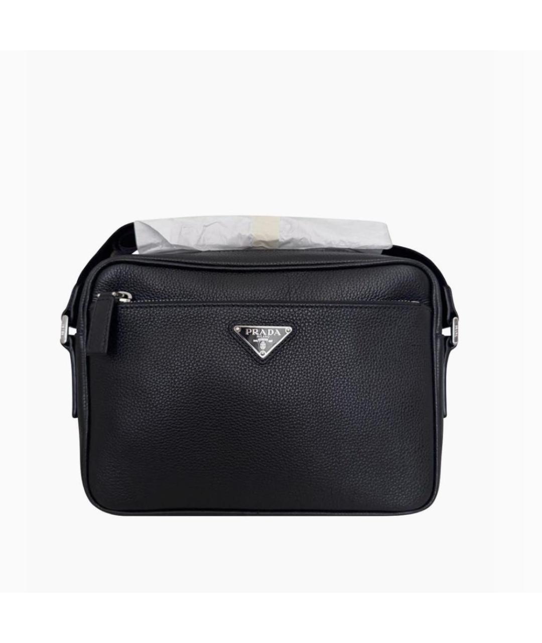 PRADA Черная кожаная сумка на плечо, фото 8