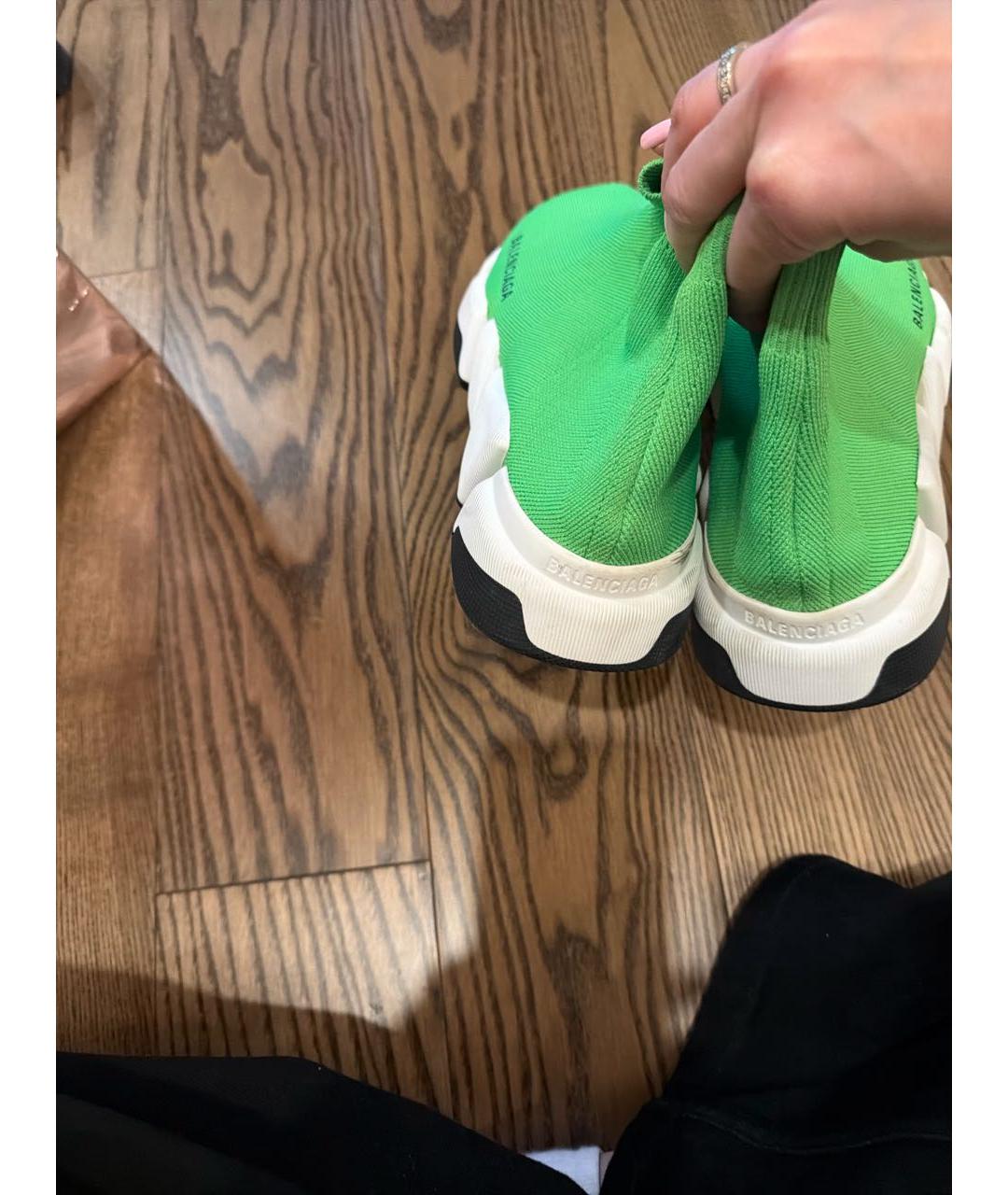 BALENCIAGA Зеленые текстильные кроссовки, фото 4