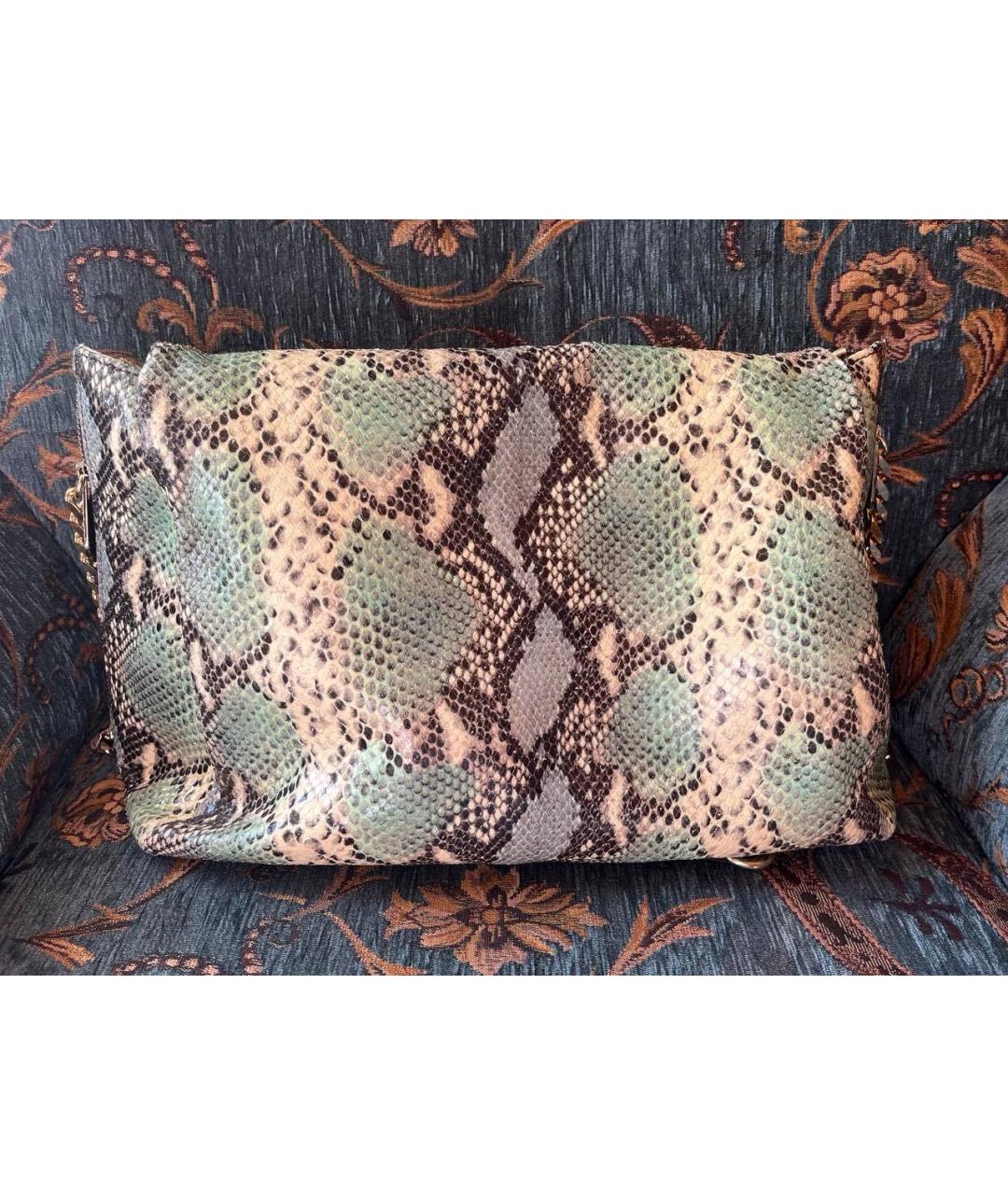 VERSACE COLLECTION Бирюзовая кожаная сумка с короткими ручками, фото 2